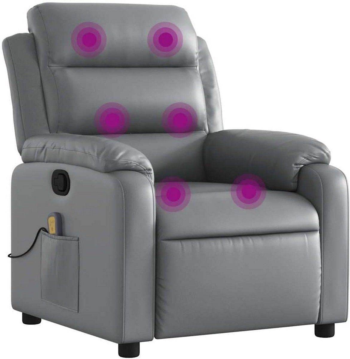 Comfortabele Massage Fauteuil Verstelbaar Grijs - Vibratiestoel voor Ontspanning