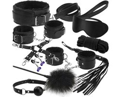Without Lemon - Erotische Accessoires Set - 10-delige Erotische Bondage Set voor Koppels - BDSM - Valentijnsdag - Zwart
