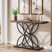 Houten entreetafel met 3 bruine lades die een unieke stijl en comfort biedt