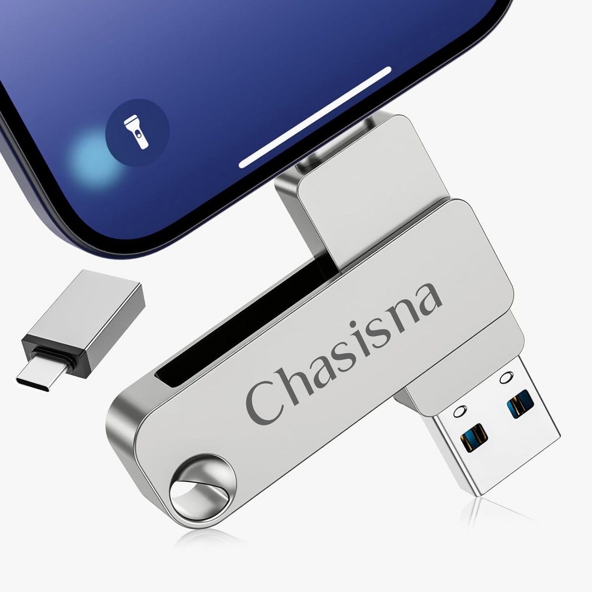 256 GB USB-stick voor Telefoon, Tablet en PC - 3-in-1 Geheugenstick