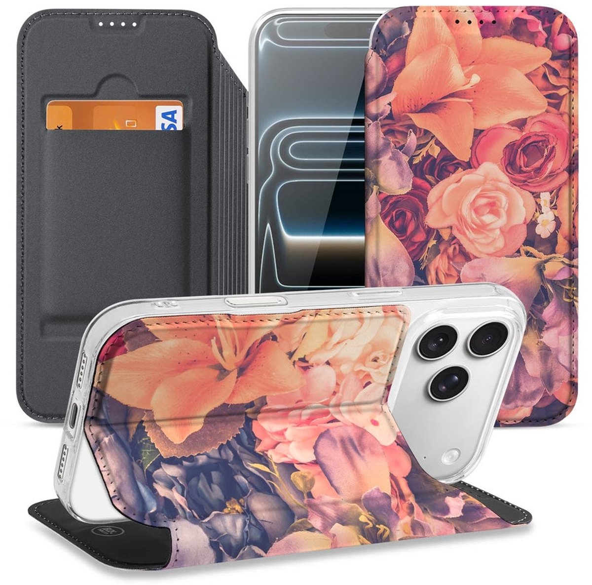 iPhone 17 Pro Smart Cover Hoesje Bosje Bloemen