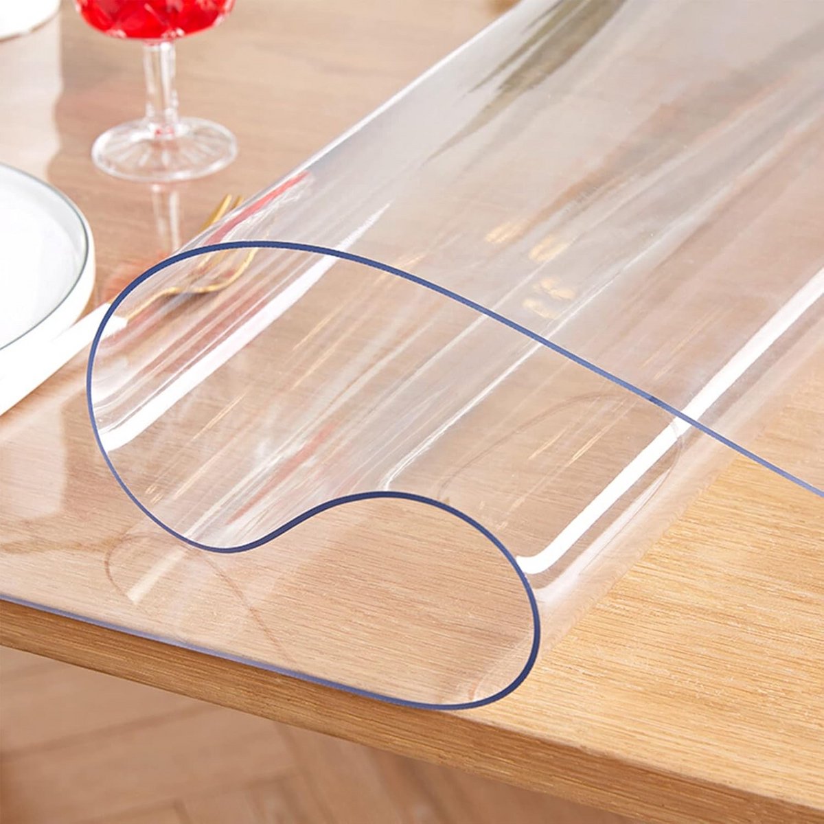 Transparante Tafelbeschermhoes PVC Kristalhelder 3 mm Dikte Diverse Maten