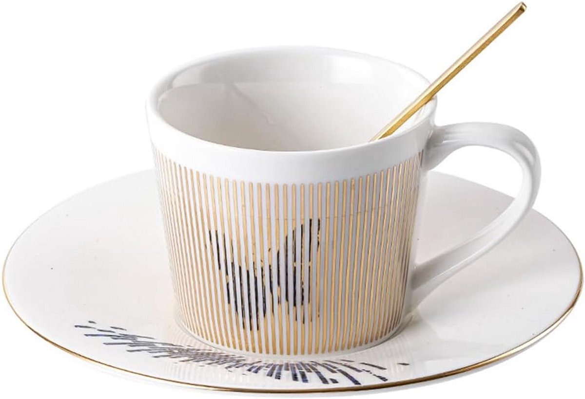 Creatieve Spiegel Koffie- of Thee-set met Schotel en Lepel