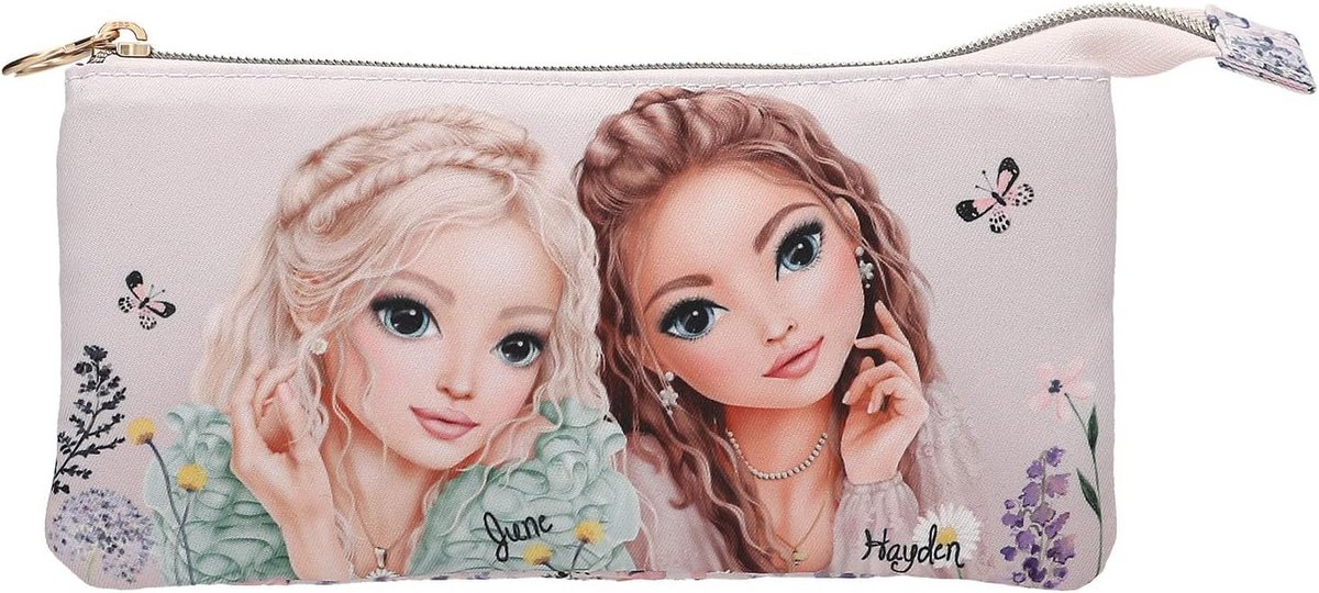 TOPModel Etui Zomer Gevoel Roze met Model en Bloemenmotief