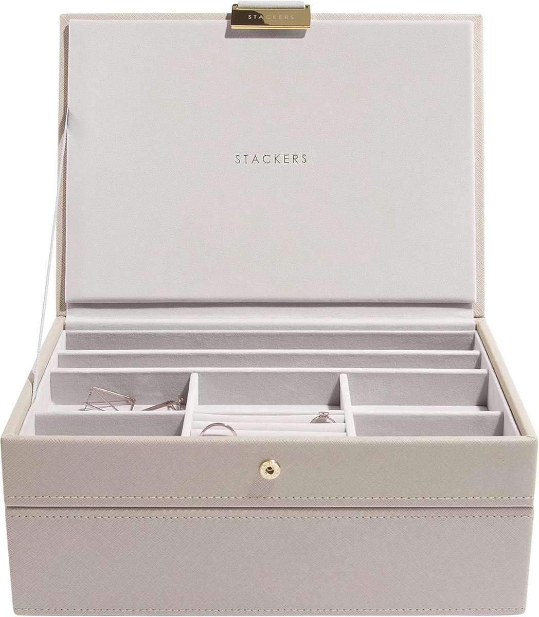 STACKERS TAUPE - Sieradendoos - Juwelendoos - Sieradenhouder - Sieraden Organizer - 2-set