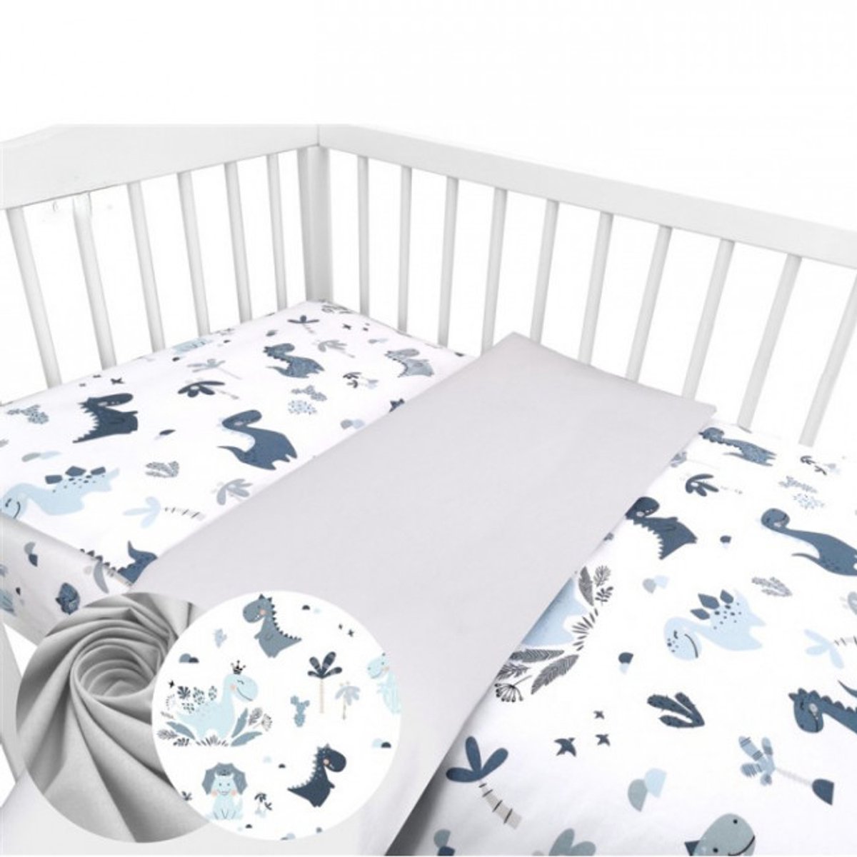 Baby Dekbedovertrek Dino's 100x135 cm