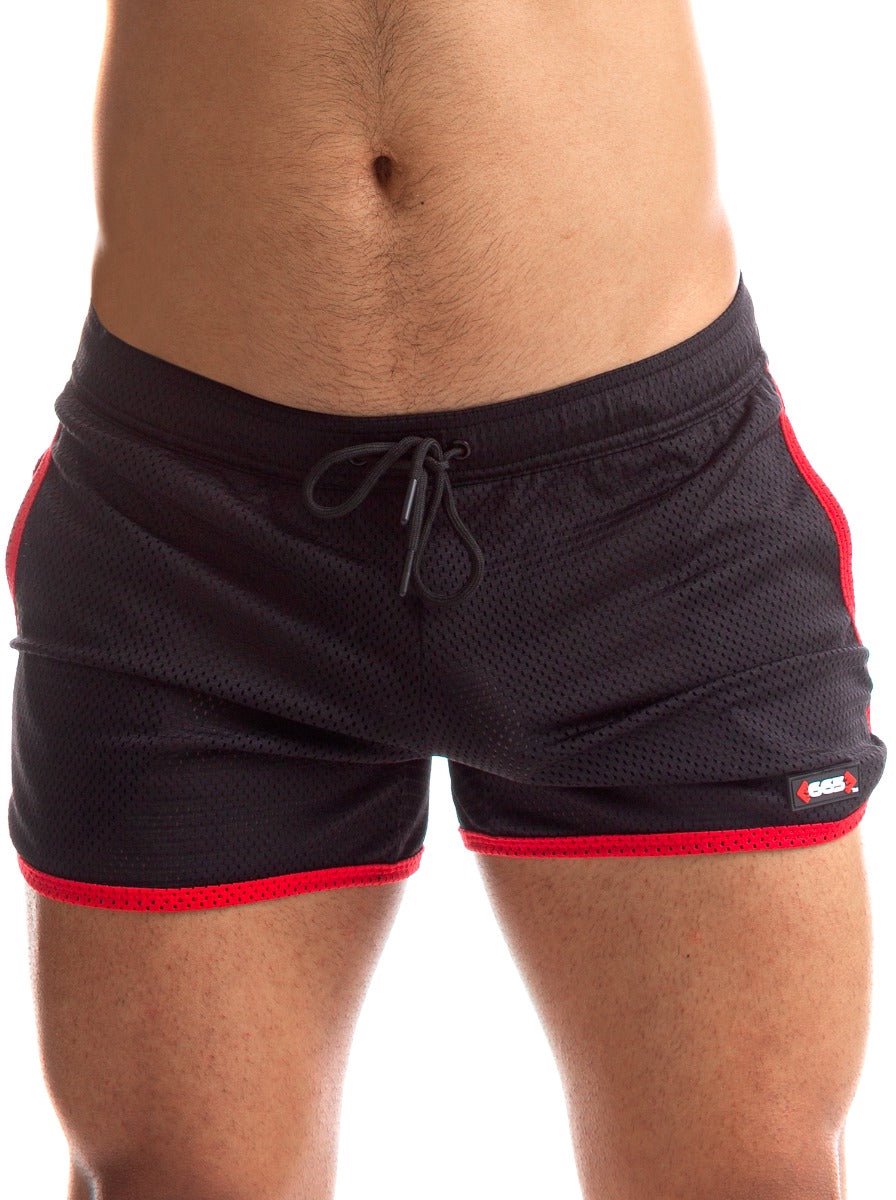 665 - Rally Shorts - Maat XL - Zwart/Rood