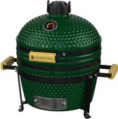 KitchenBrothers Kamado BBQ - 16 Inch Houtskool Barbecue - 34⌀ cm - PFAS-vrij - Deluxe Set - Egg BBQ met Accessoires - Groen