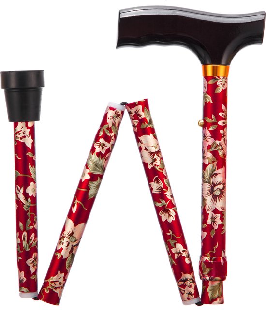 Opvouwbare wandelstok - Burgundy - 84/94 cm