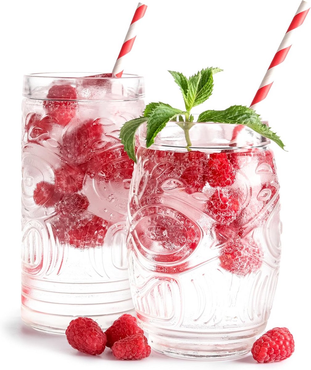 Set van 4 Tiki Cocktailglazen voor Mojito, Mai Tai en Pina Colada