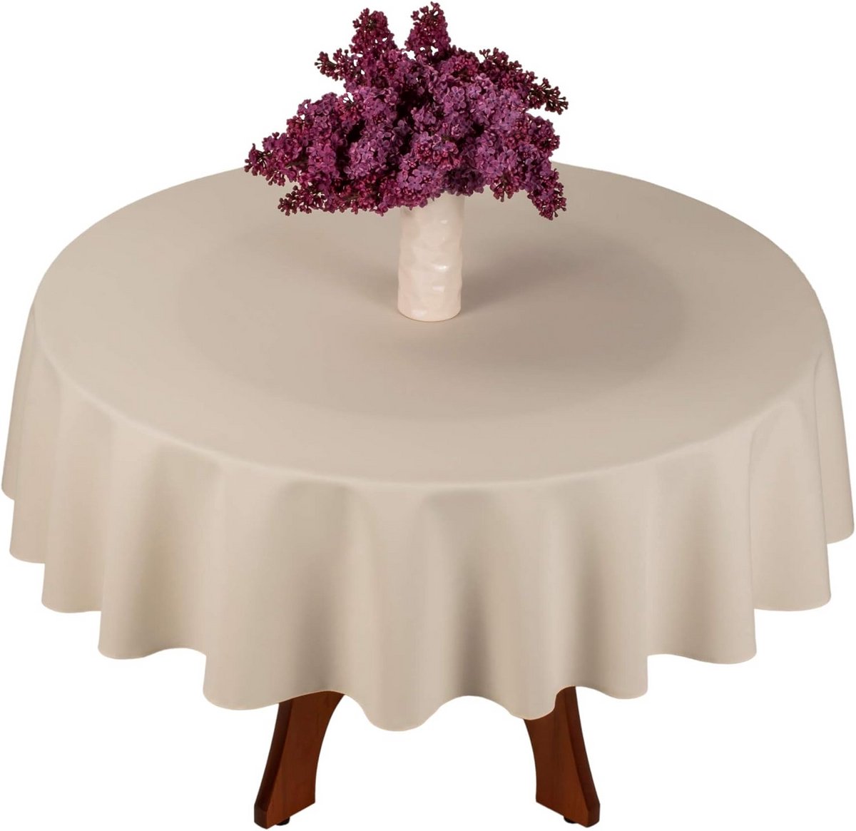 Rond Tafelkleed Ecru Katoenlook 100 cm - Luxe Tafeldecoratie