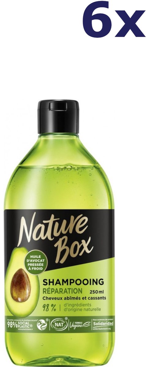 6x Nature Box Avocado Repair Shampoo 250ML Vegan Formule