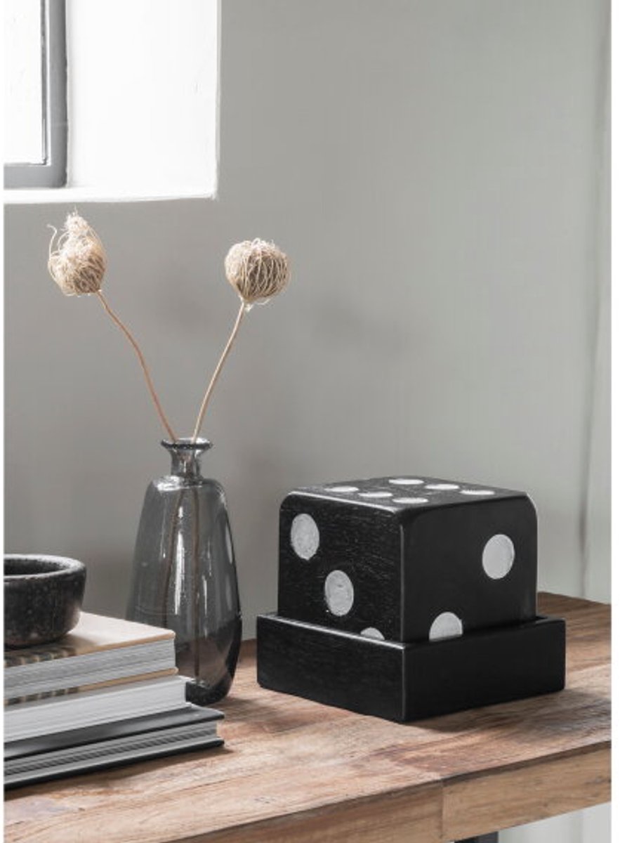 MUST Living Dice Black,15x15x15 cm, teakwood black