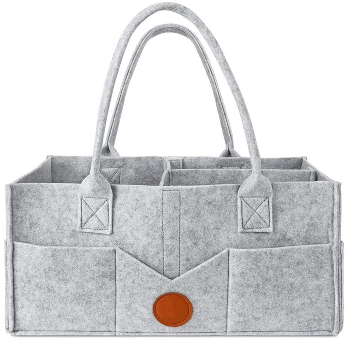 WiseGoods Luxe Luiertas & Luiermand - Opbergmand Voor Luiers & Doekjes - Voor Babykamer En Kinderwagen - Baby Accessoires - Grijs