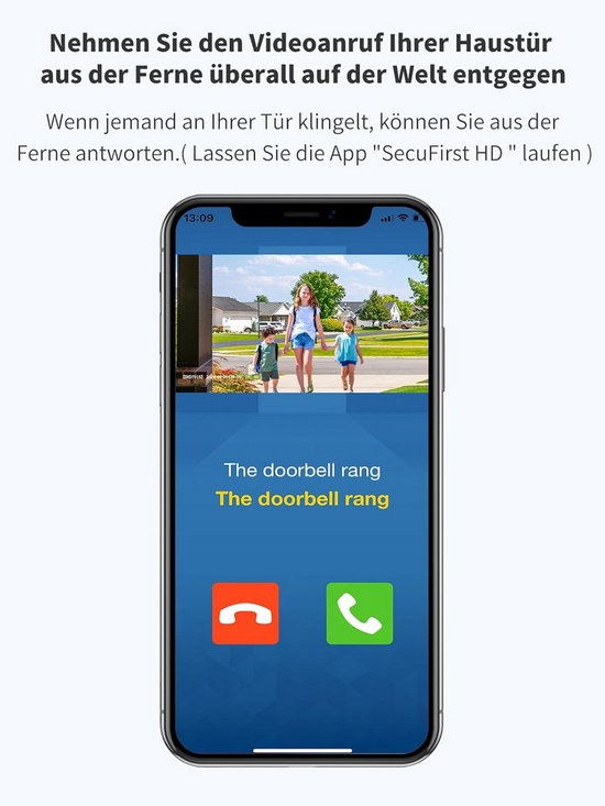 Slimme Video Deurbel met Camera en Draadloze Gong, Inclusief SD Kaart van Merkloos — afbeelding 5