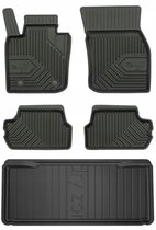 FROGUM 77 Set Automatten en Kofferbakmat - Geschikt voor MINI COOPER S F56 Hatchback (vanaf 2014) - Lage laadvloer - TPE Rubber - Zwart
