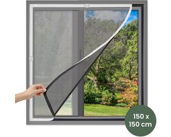 STACK® Universele Raamhor Magnetisch - 150×150cm - Wit - Vliegenraam op Maat - Universeel Horrengaas & Muggengaas - Insectenhor voor Ramen - Inkortbaar Horgaas - Raam Hor