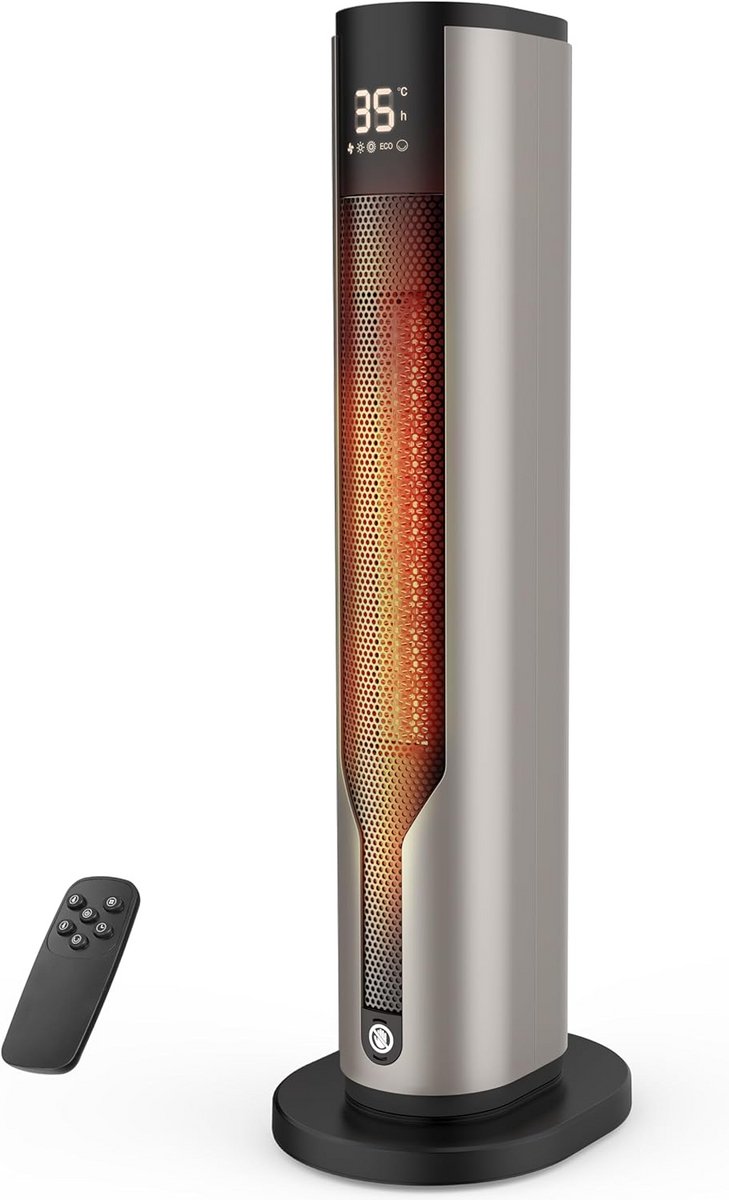 Krachtige & Stille Keramische Badkamerverwarming met Timer en Veiligheidsfuncties