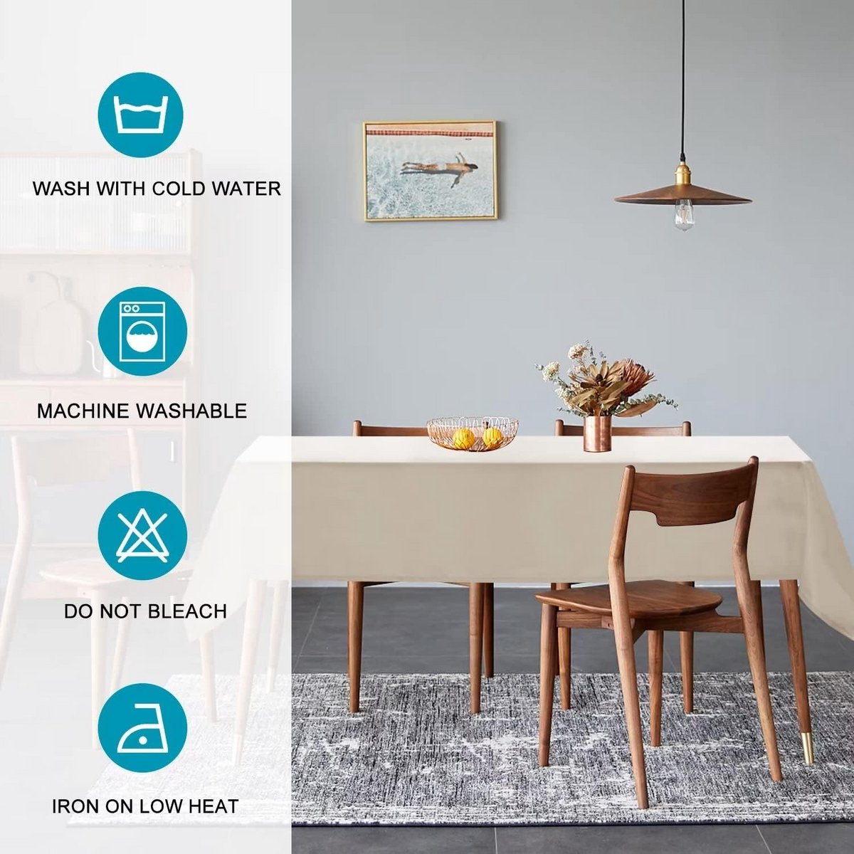 Vlekbestendig en Waterafstotend Tafelkleed met Lotus Effect - Beige