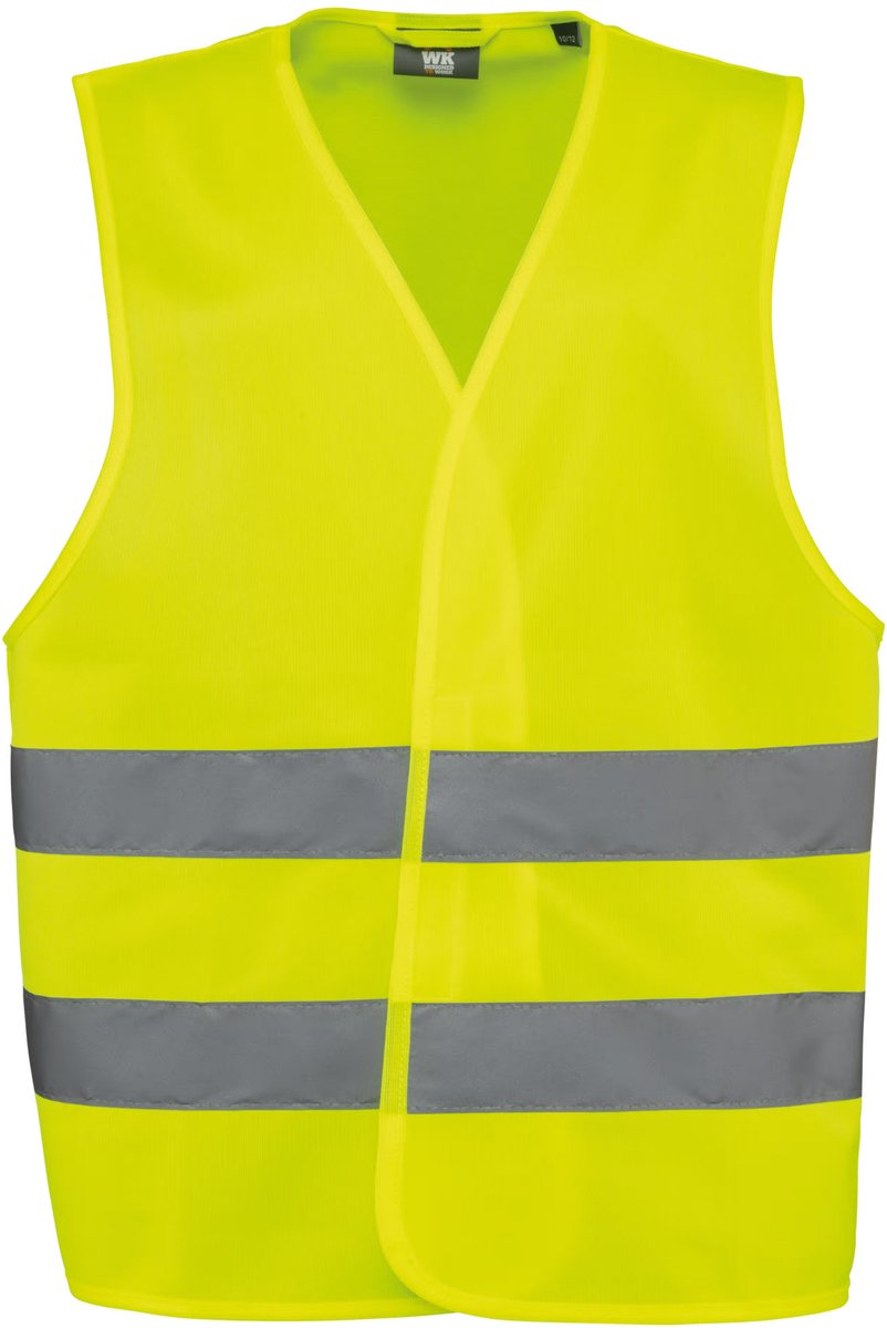 WK Veiligheidshesje / vestje voor kinderen - geel - maat L - met reflectie - reflectievest - veiligheid