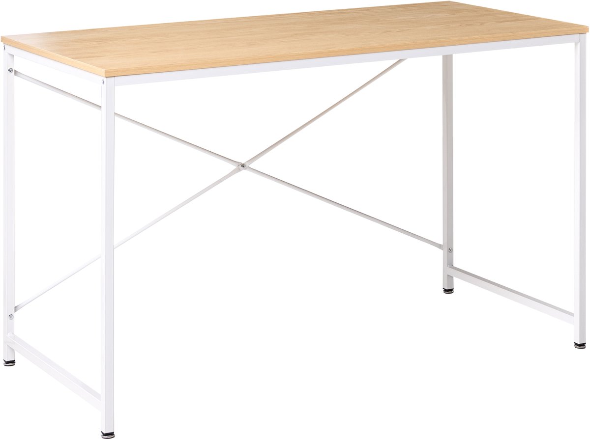 Beliani ANDASTE - Bureau - Wit/Lichtbruin - MDF