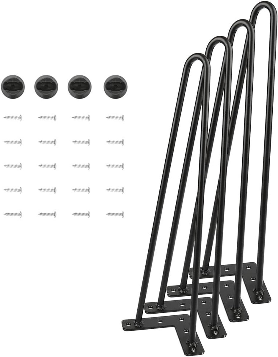 Set van 4 Zwarte Metalen Tafelpoten voor Meubels en Bureaus - 50 cm Hoog