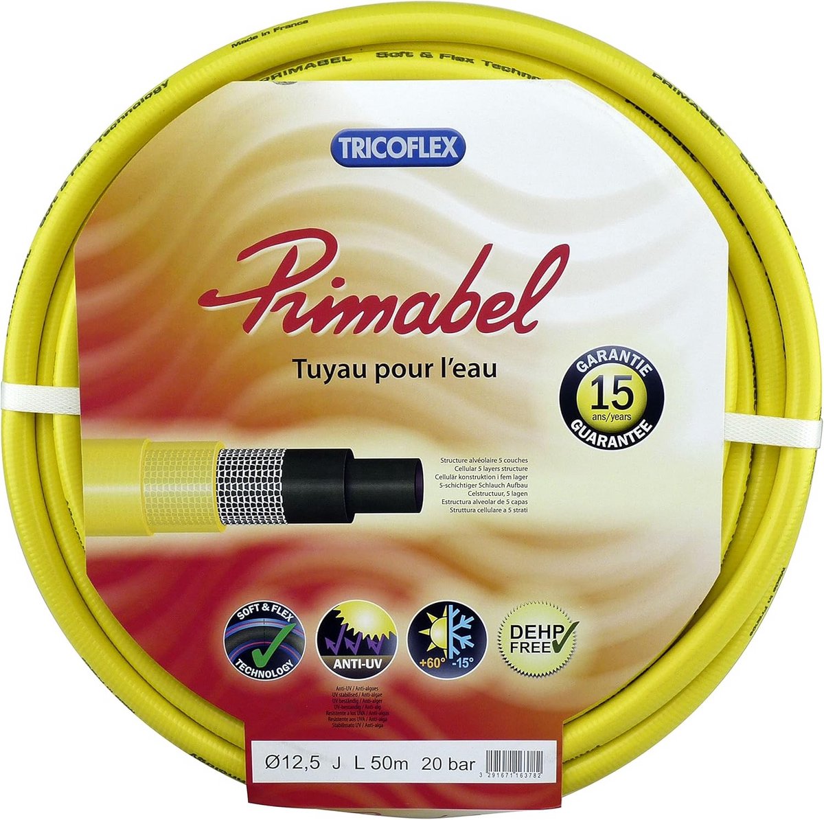 Gele Tuinslang 50 Meter - 12,5 mm Diameter