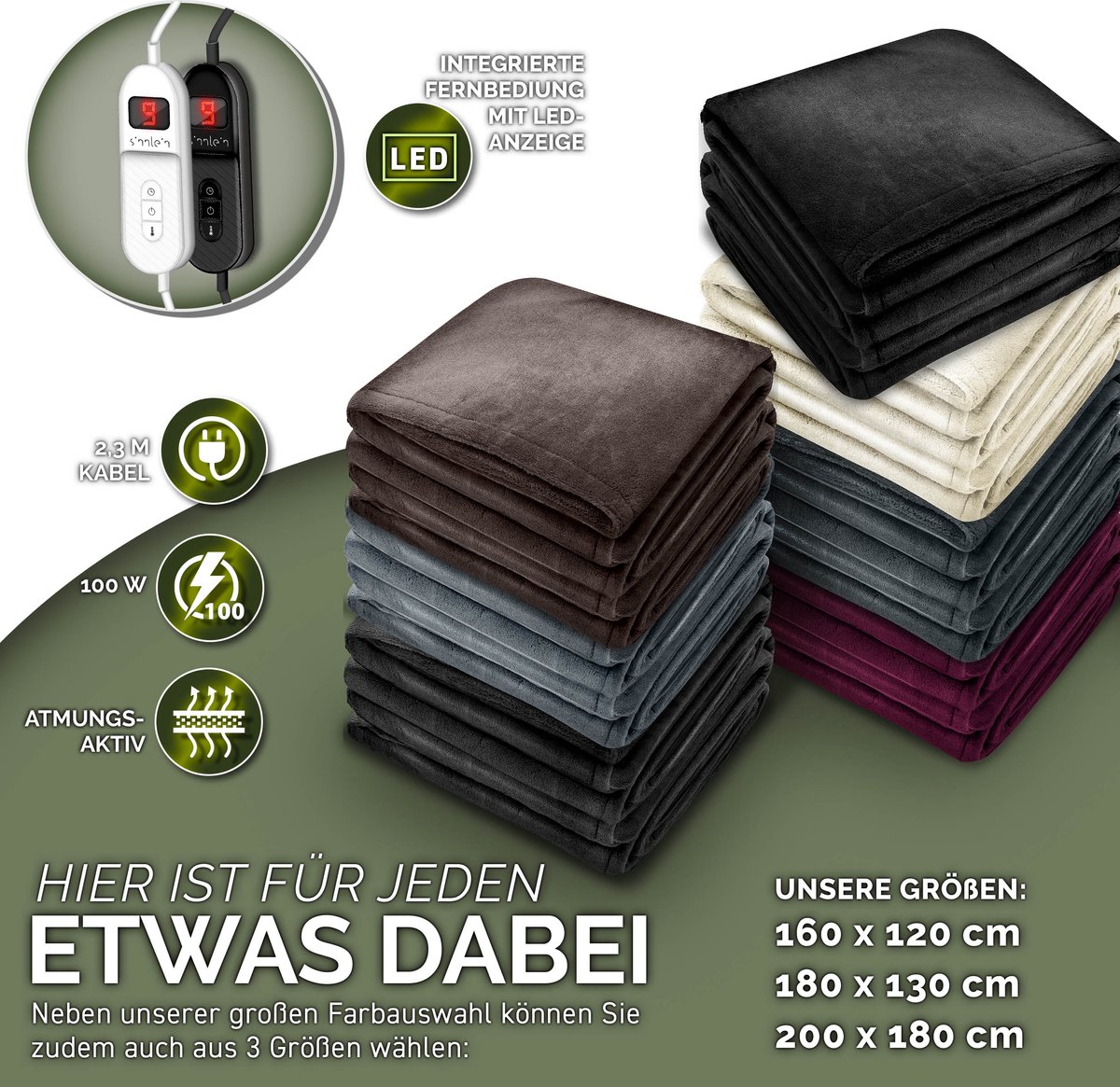 DWD Warmtedeken Pluche 160x120 cm met Automatische Uitschakeling - afbeelding 3