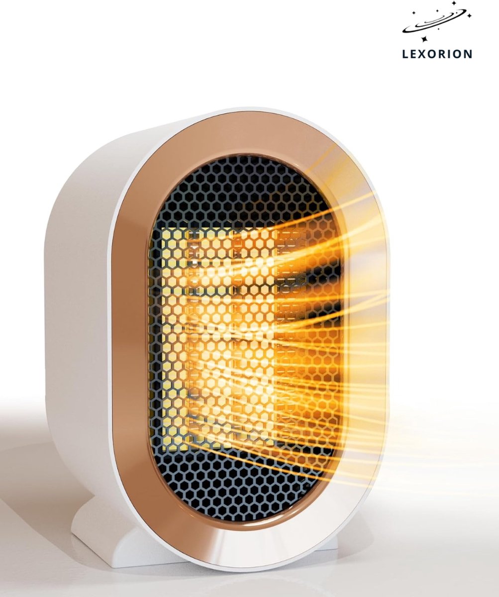 Lexorion Tech - Electric Heater Pro – Indoor Ceramic Fan Heater 1200W met 2 Vermogensstanden en LED Indicator Wit