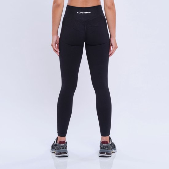 Euphoria High Waist Sportlegging Dames - Sportkleding Dames - High Waist - Sportbroek Dames - Yoga Broek Dames - Zwart - Maat S van Merkloos — afbeelding 4