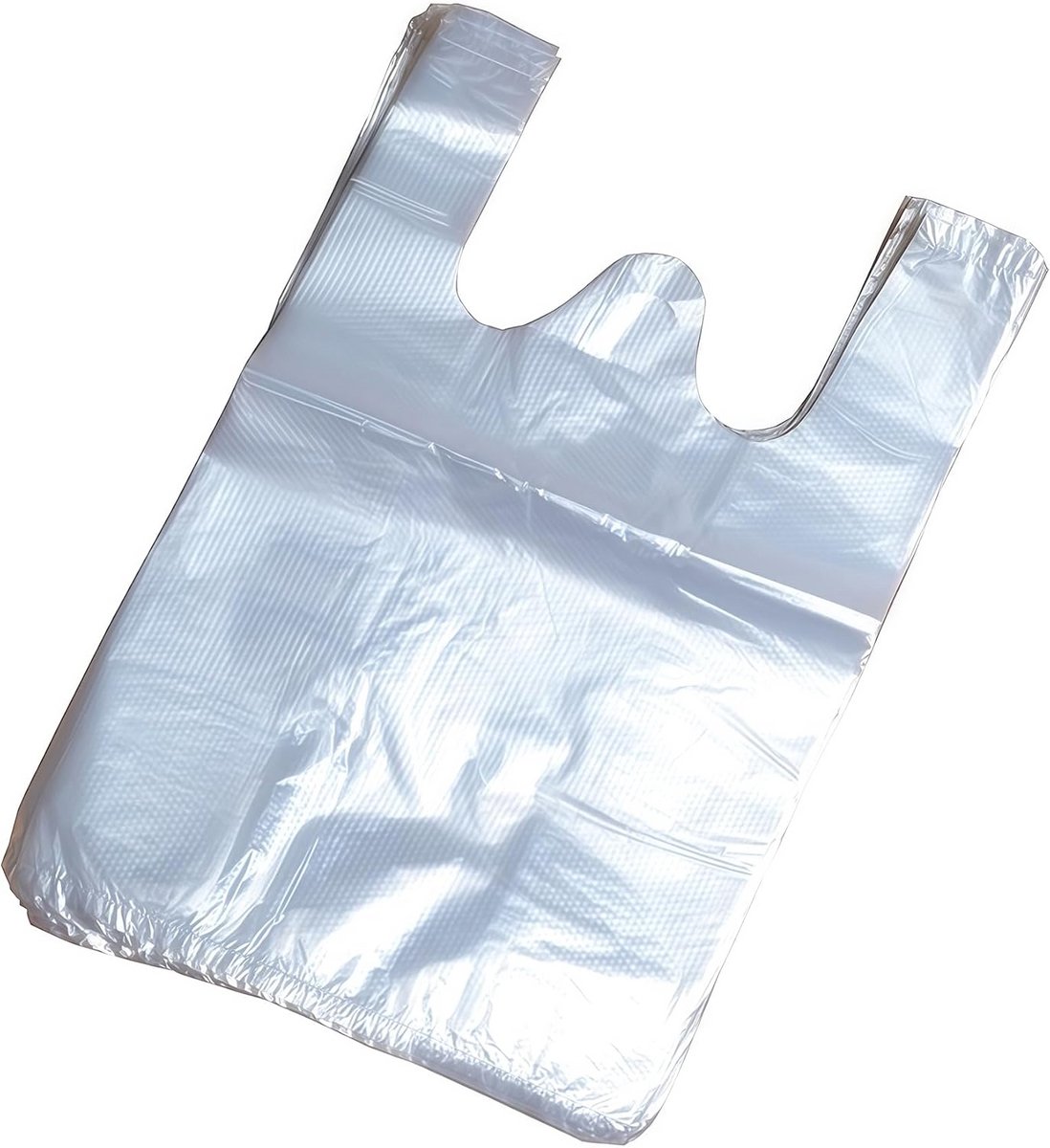 100 Transparante Vest Tassen 22x32 cm - Dikke Boodschappentassen