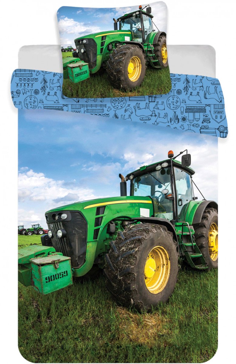 Tractor Green kinderkleuterbeddengoed 100×140 cm, 40×45 cm