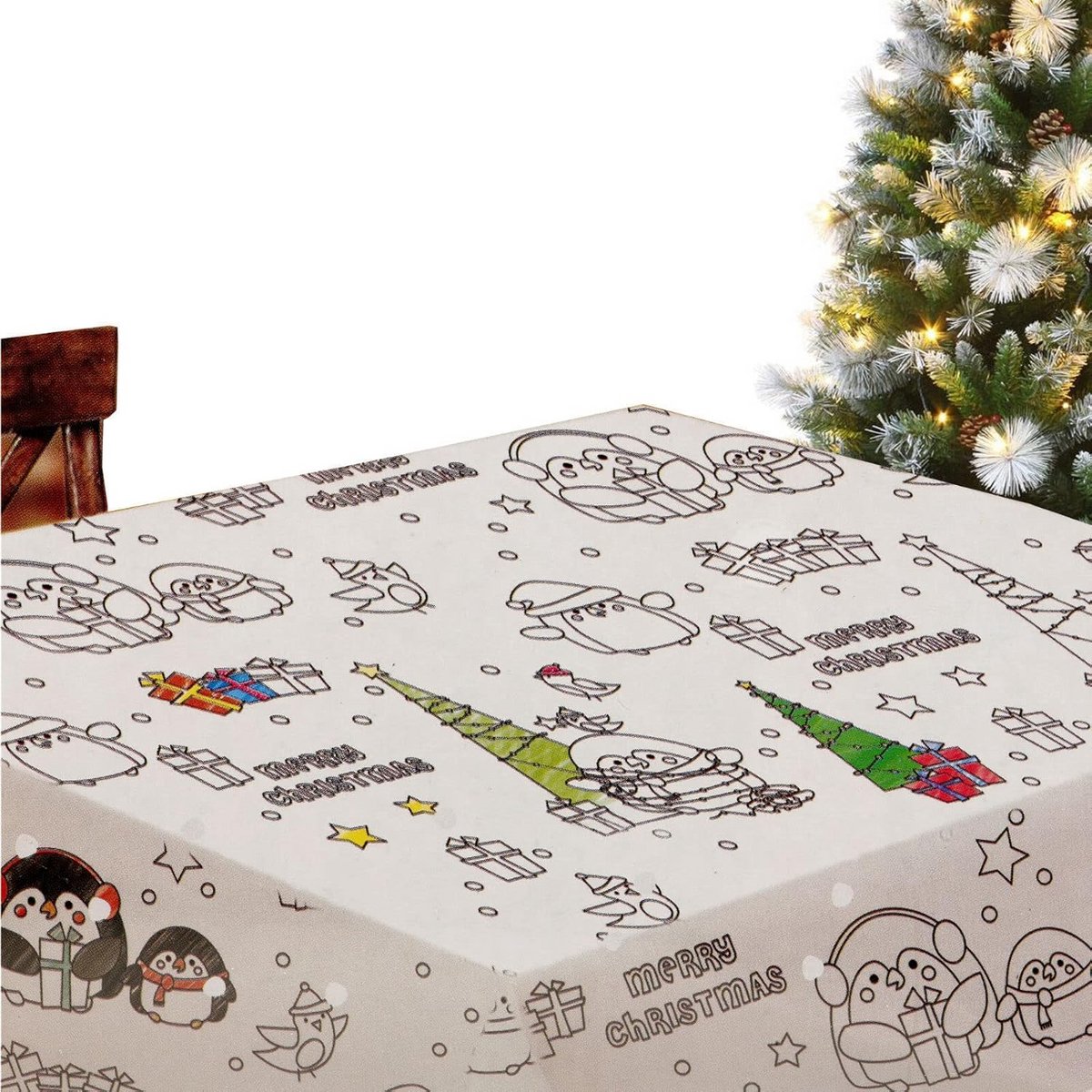 2x Zelf Inkleuren Kerst Tafelkleed - Creatief Kerstfeest