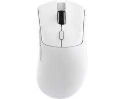 ATTACK SHARK R1 – Superlight Gamingmuis – 59g Ultralicht – PixArt PAW3311 Sensor – BT & 2.4G Draadloos & Bedraad – 6 Instelbare DPI Tot 18000 – 65 uur Batterij – Wit