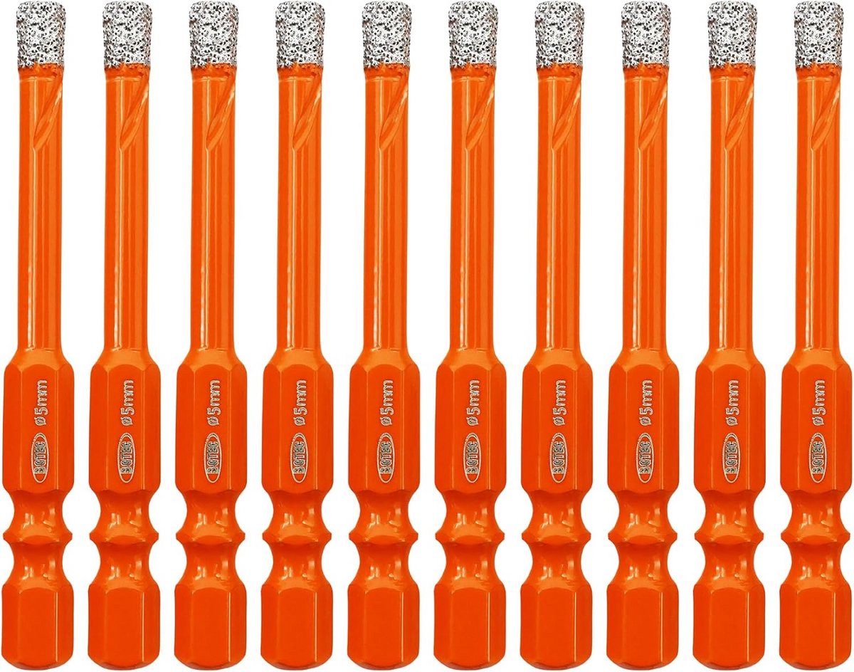 Diamant Tegelboor Set 10 Stuks 5 mm voor Keramiek Graniet en Porselein