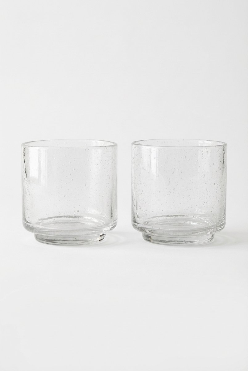 vtwonen Kandelaren - Glas - 10x10cm - Transparant - Set van 2 Niet van toepassing