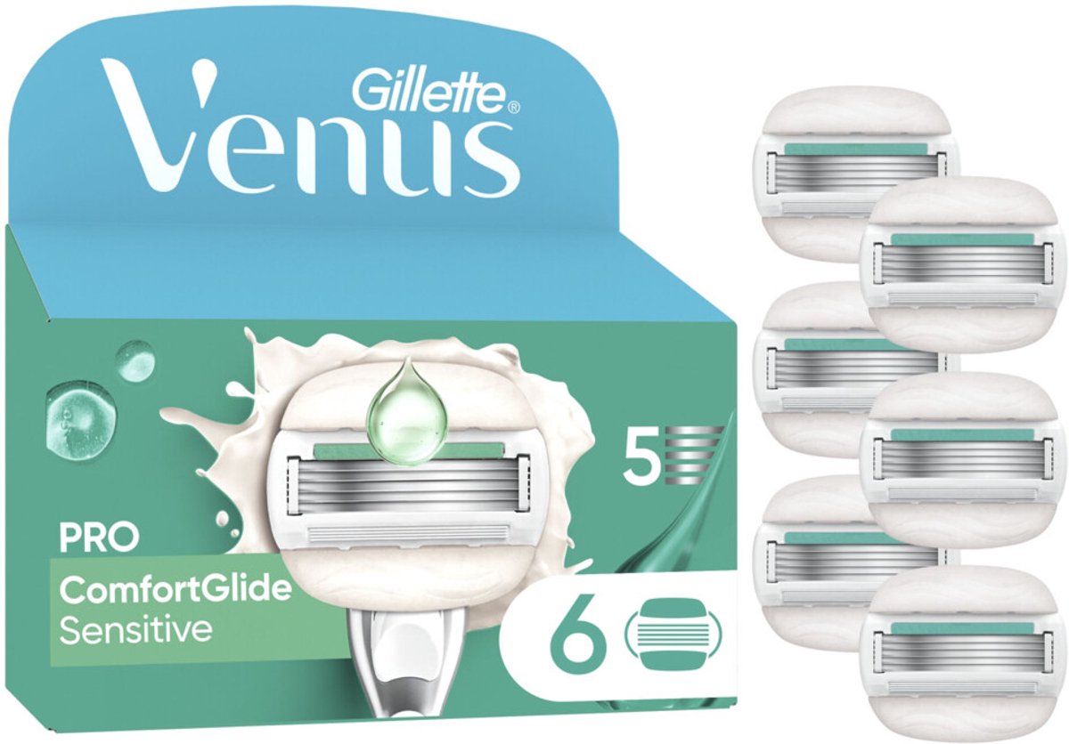 Gillette Venus Pro ComfortGlide Sensitive Scheermesjes Voor Vrouwen - 6 Navulmesjes
