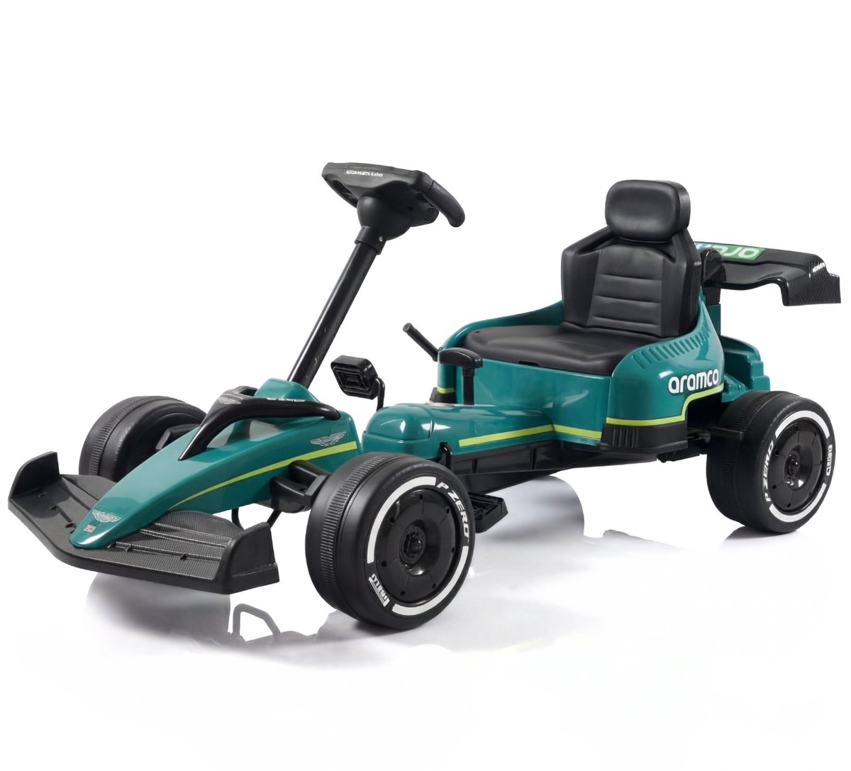 Aston Martin Formule 1 Skelter 3 tot 6 jaar – Officieel Gelicentieerde Kinder Gocart – Race Replica AMR26 met Slijtagevrije EVA-Wielen, Handrem & Veiligheidsgordel – Groen