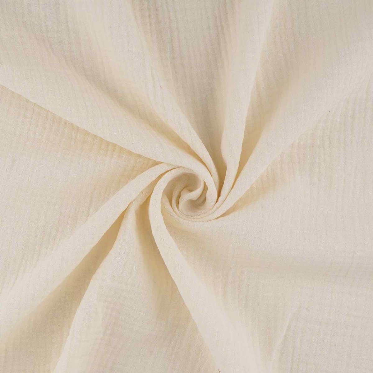Craft Loom - Katoenen double gauze stof, ecru - per meter (per 50 cm) - ecru