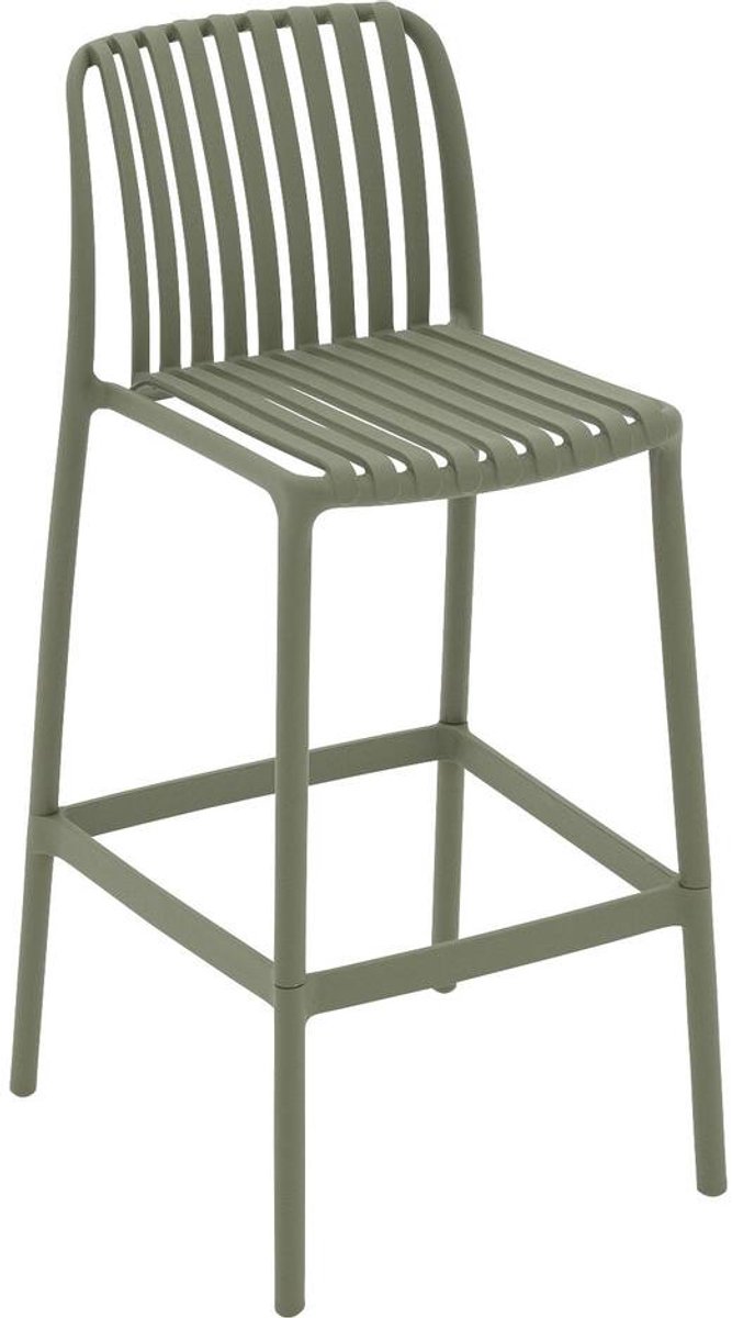 Goossens Barstoel Lygeke - Kunststof - groen - 50 x 103 x 54 cm - Barstoel - zonder kussen