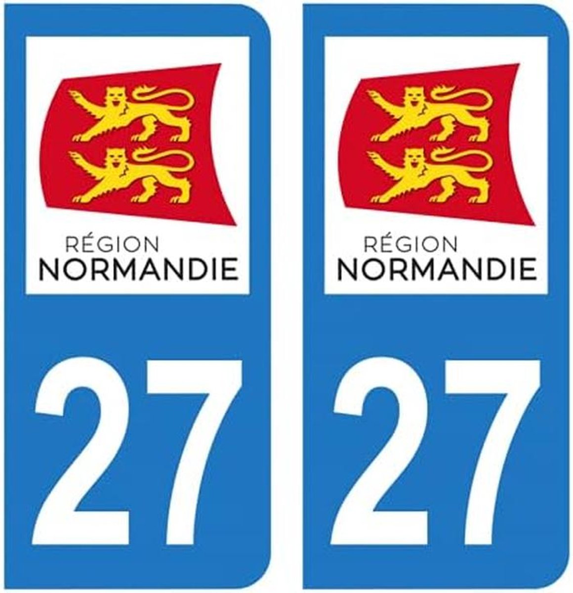 Regiologo Stickers voor Kentekenplaat Departement 27 Eure Normandië