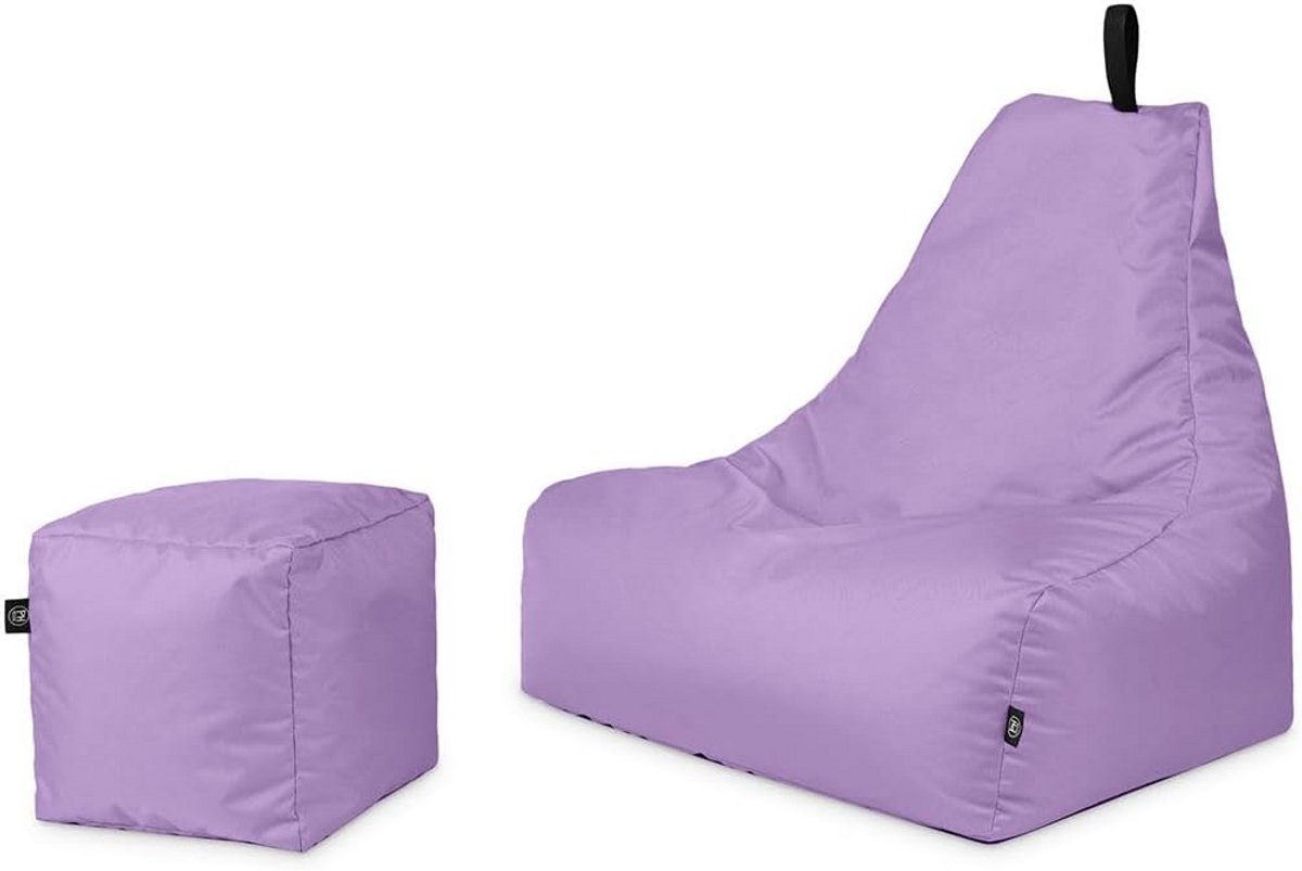 Premium Zitzak Lounge Stoel met Voetenbank Set Lila Comfortabel en Stijlvol