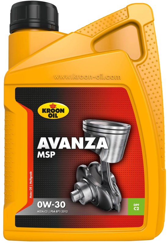 Kroon-Oil Avanza MSP - 0W-30 Motorolie - ACEA C2 - 1 Liter - Vol-Synthetisch