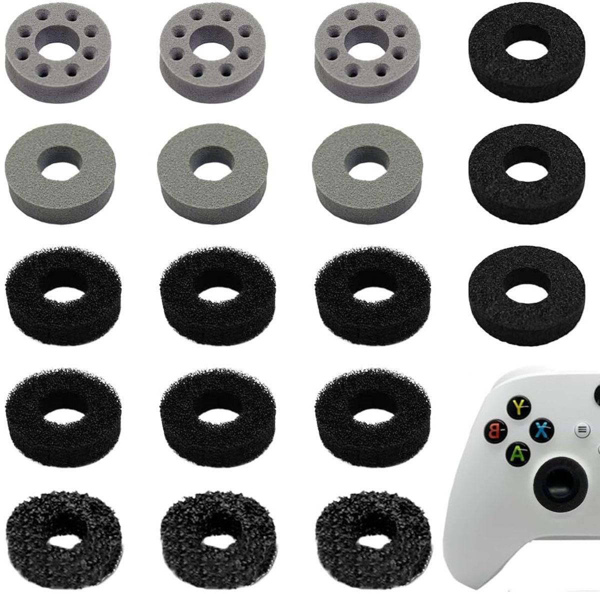 Thumbstick Schokabsorbers - Verbeterde Beweging - 18-in-1 Set met 6 Weerstandsniveaus