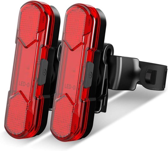 2-Stuks Fiets Achterlicht – USB Oplaadbaar Helder LED Achterlicht – 4 Verlichtingsstanden – Waterdicht Fiets Knipperlicht voor Alle Fietsen en Veilig Nachtrijden