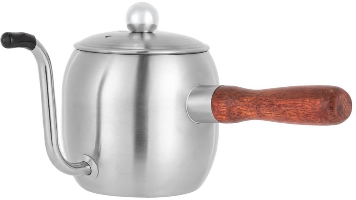 Elkuaie Koffiepot - Theepot - Swaanhals-Uitgietopening Voor Nauwkeurige Waterafgifte - 1 Stuk - Voor Koffie En Thee Zilver