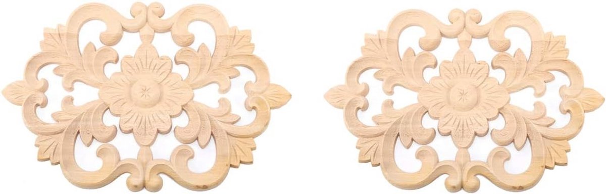 Set van 2 Houten Sierlijsten Decoratie voor Meubels Deuren en Kasten in Europees Stijl