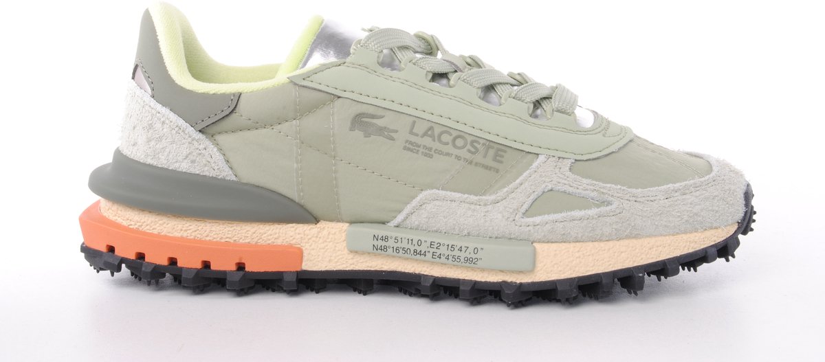 Lacoste dames sneaker Elite D suède en nylon kaki Creme