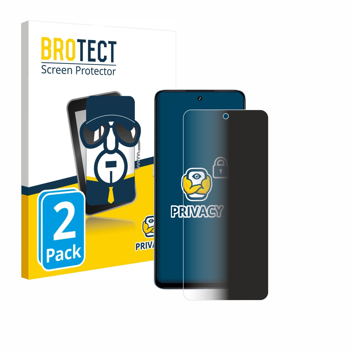 BROTECT - privacy screenprotector voor Umidigi Note 100 5G - Folie Beschermfolie Blauwlichtfilter 2 Stuks