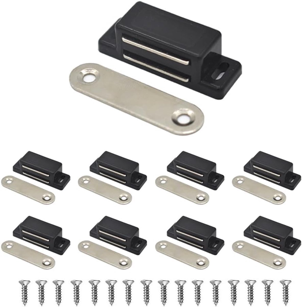 Deurmagneet - Magneetsluiting voor Kast en Deur - Magneetsnapper - Deursluiter - Deurvanger - 10 Stuks - zwart - van Imperatoris